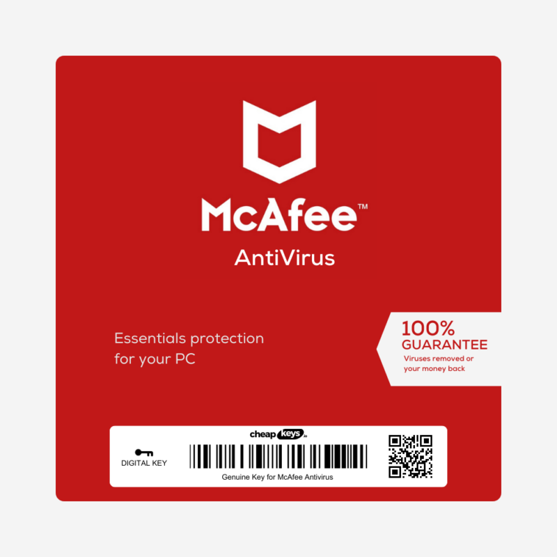 McAfee AntiVirus product key box