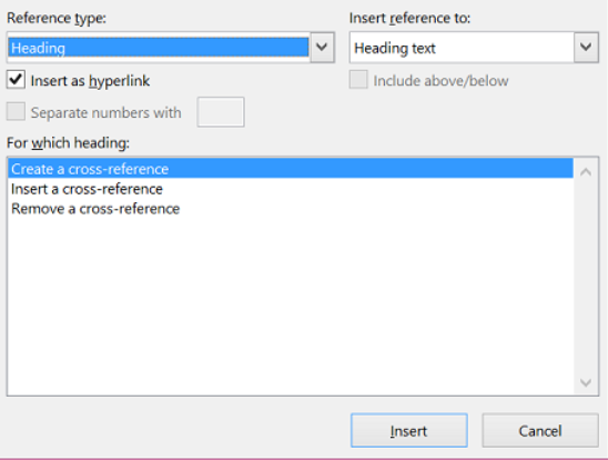 Cross-Reference to a Table