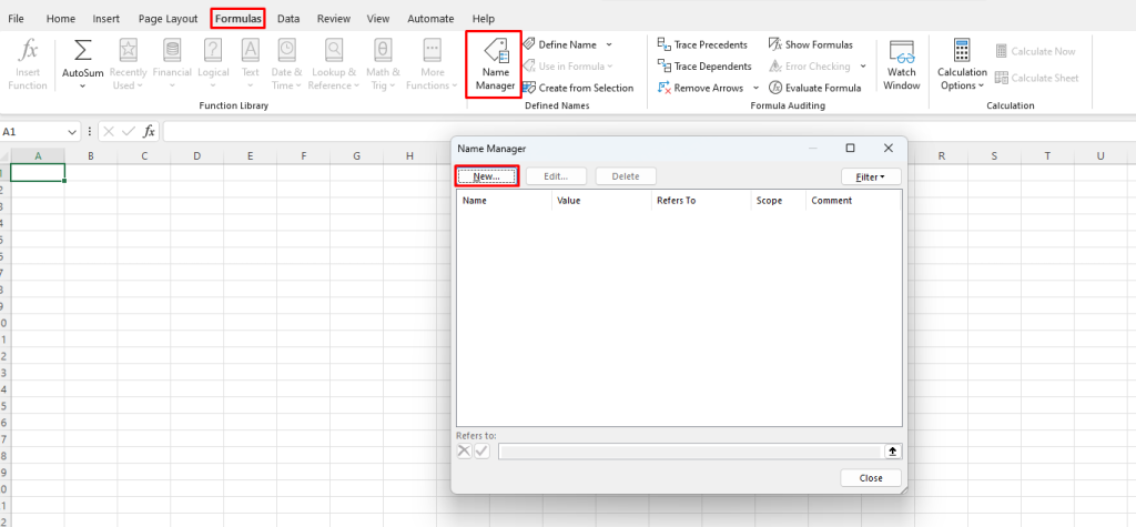 Named Ranges in Microsoft Excel