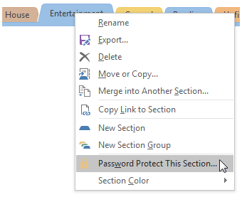  Encrypt Sections in OneNote