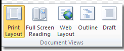 Different Views Available in Microsoft Word