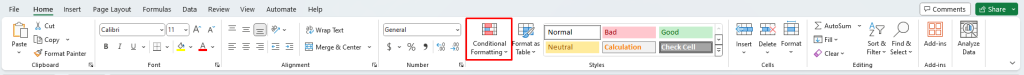 Conditional Formatting