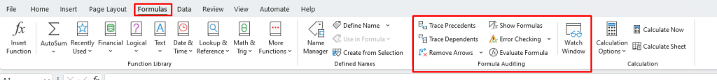 Formula Auditing and Error Checking