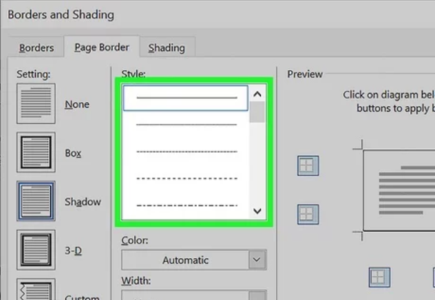 Page Border in Microsoft Word