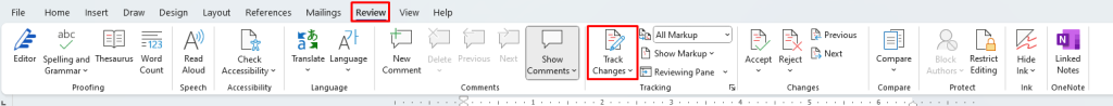 Track Changes Feature