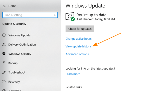 Uninstall a Windows Update