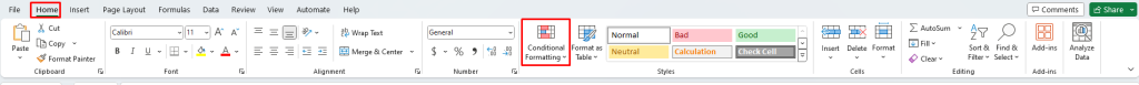 Conditional Formatting