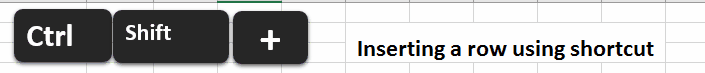 Shortcut Key to Insert a Row