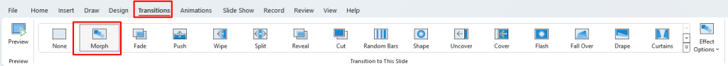 Morph Transition in PowerPoint