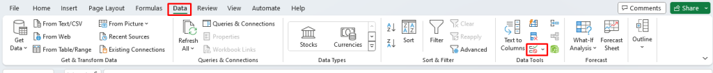 Data Validation Feature