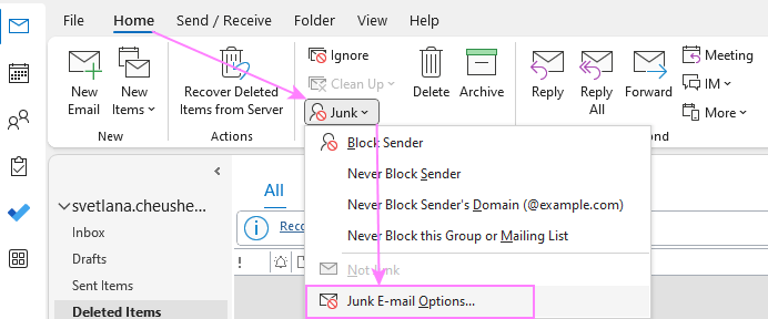 Junk Email Folder in Outlook