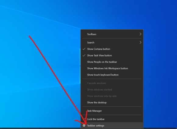 Taskbar in Windows 10