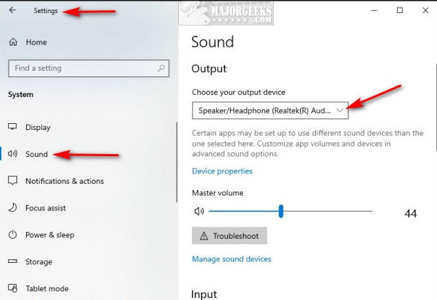 Default Sound Output