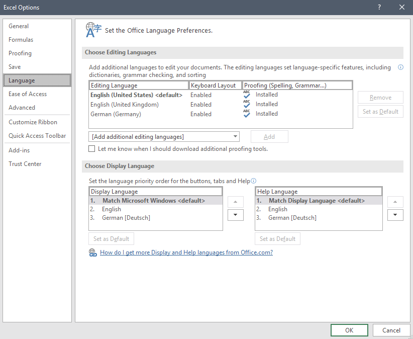 Change the Language in Microsoft Office