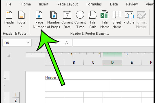 Page Number in Excel