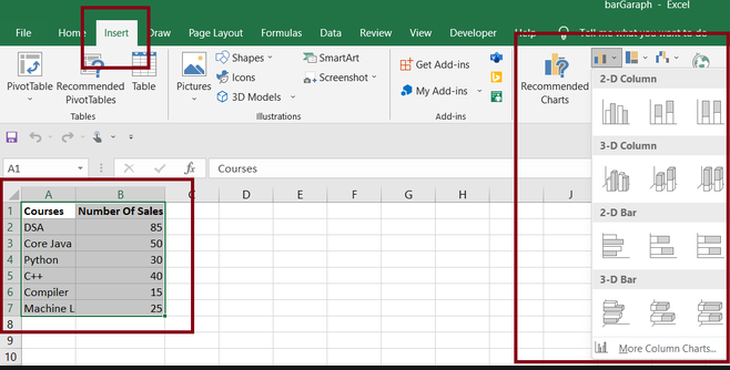 Bar Graph in Excel