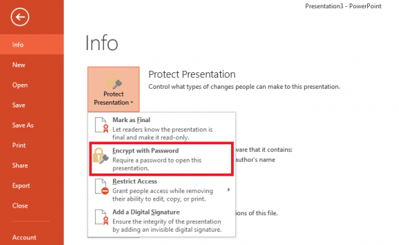 Presentation With a Password