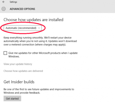 Automatic Updates in Windows