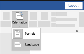 Page Orientation in Word