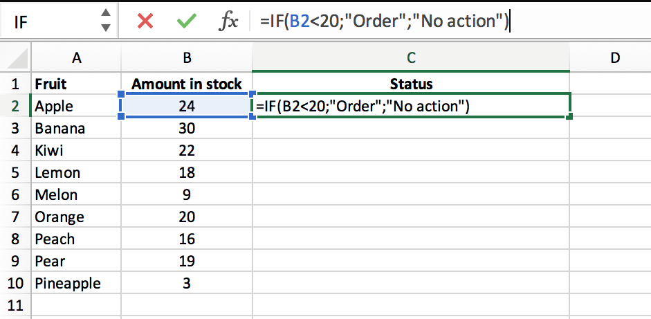 IF Function in Excel