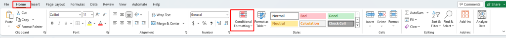 Conditional Formatting Feature