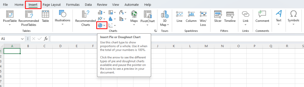 Pie Chart in Microsoft Excel