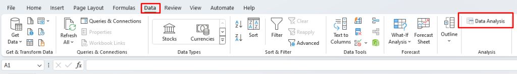 Data Analysis Toolpak