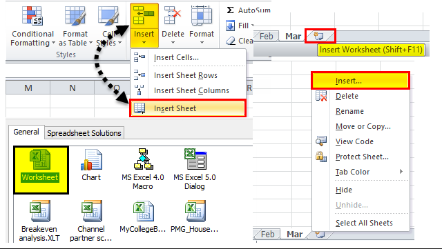 Shortcut to Insert a New Sheet