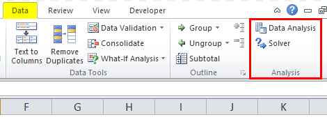 Data Analysis Toolpak