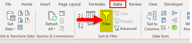 Filter in Microsoft Excel