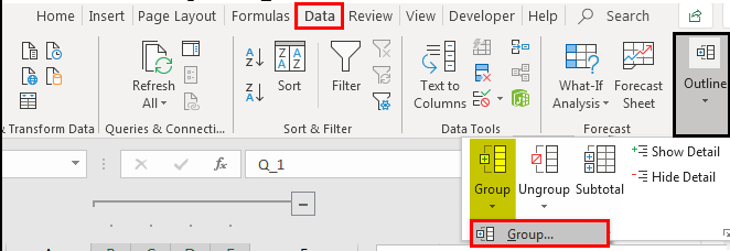 Grouping Function in Excel