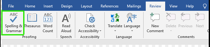 Spelling and Grammar Check