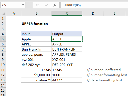 UPPER Function