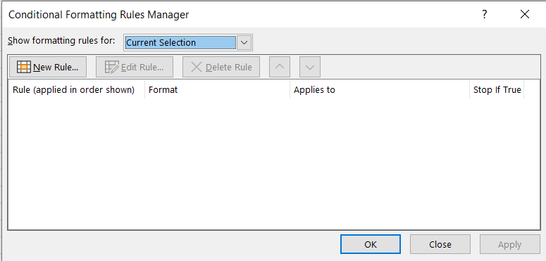 Conditional Formatting Rules Manager