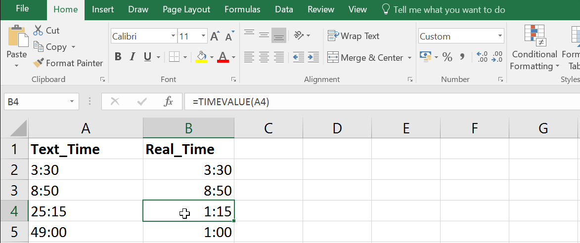 TIMEVALUE Function