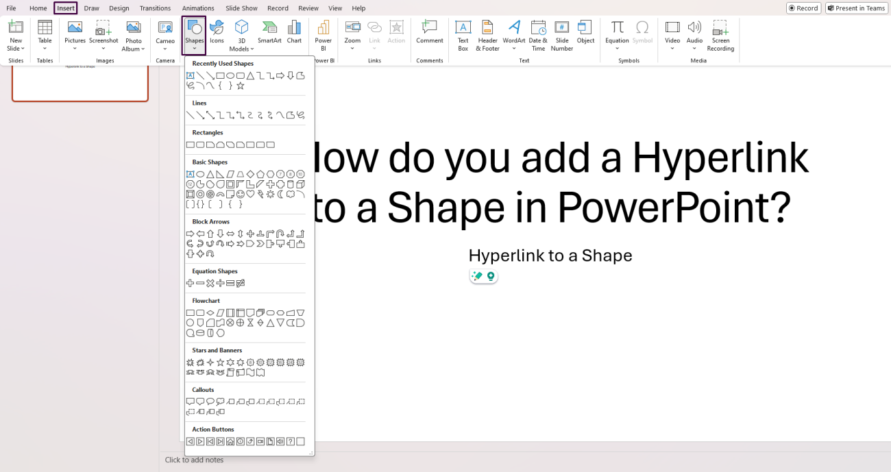 Insert a Shape in PowerPoint