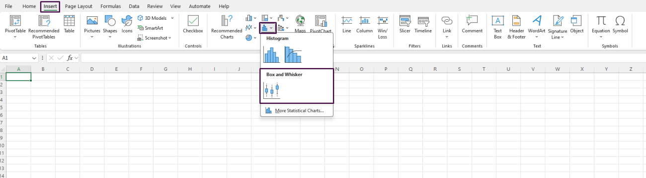 Box and Whisker Plot in Excel