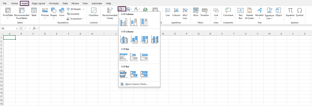 Column Chart with a Secondary Axis in Excel