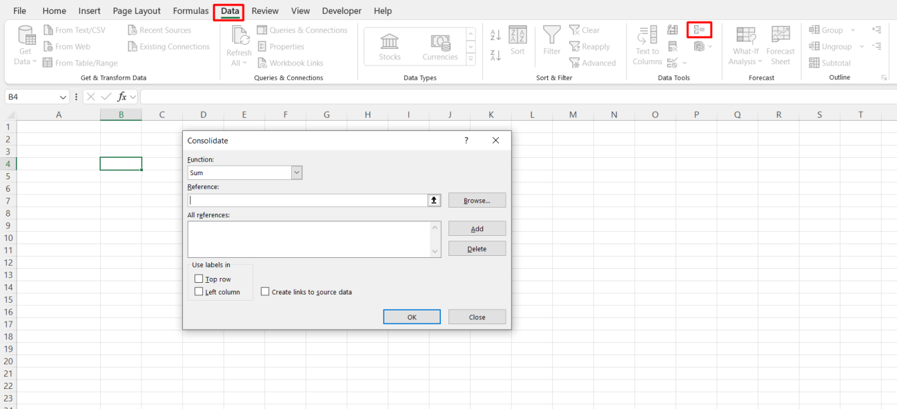 Consolidate Data