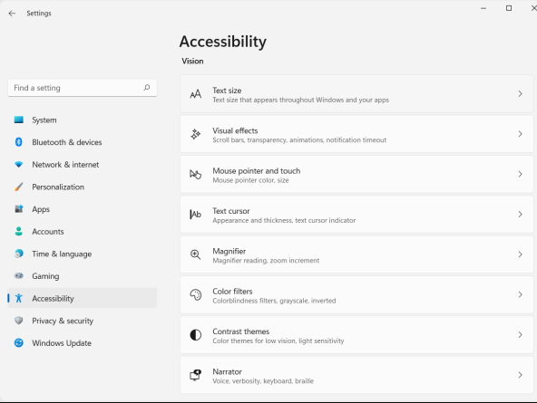 Accessibility Features in Windows 11 Home