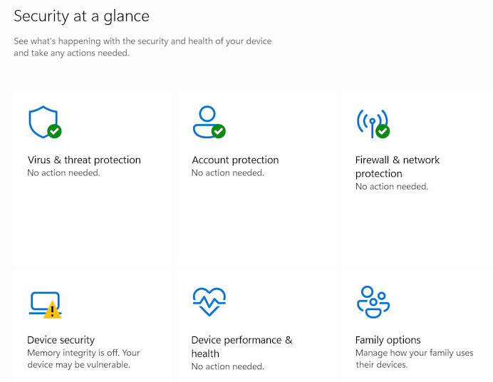 Windows Defender in Windows 10 Home