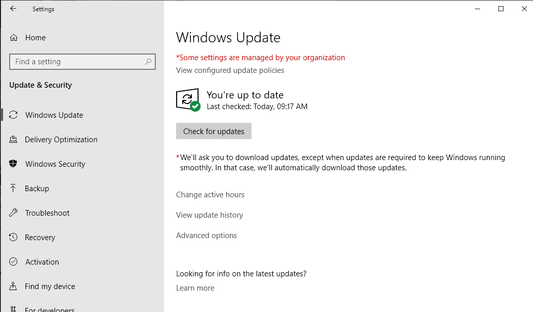 Windows 10 Home Updates