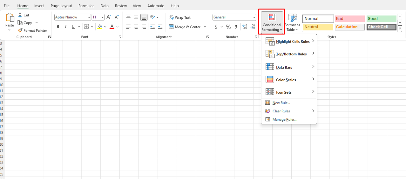 Conditional Formatting in Excel