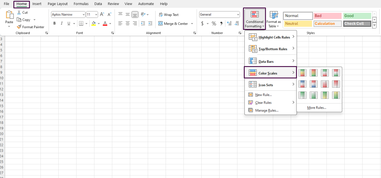 Conditional Formatting