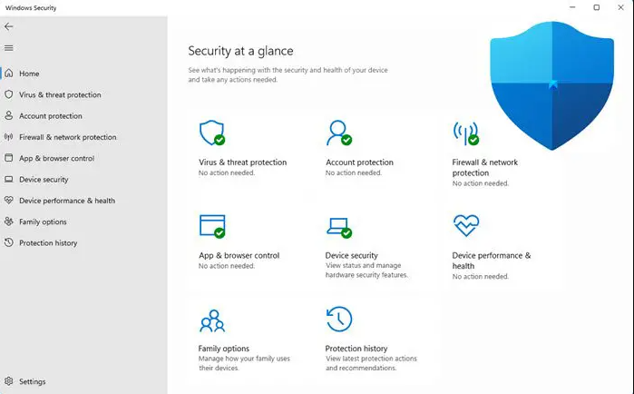 Windows 11 Home include Windows Security