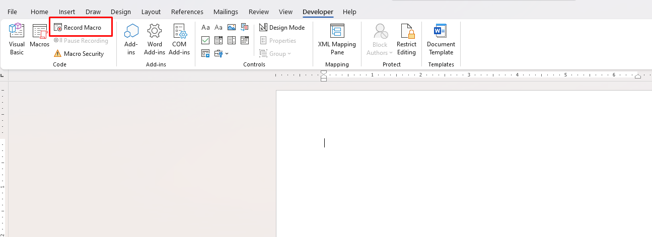 Macros in Word