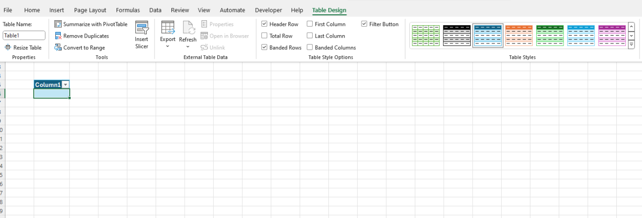 Excel Tables for Dynamic Data Management