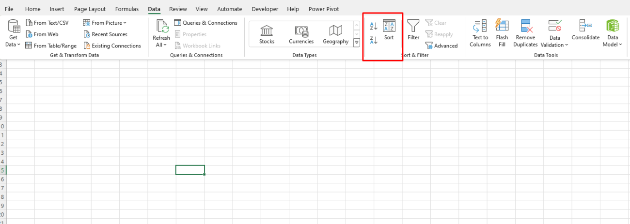 Data Sorting and Filtering in Excel