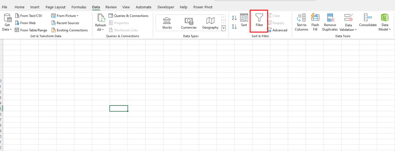 Data Sorting and Filtering in Excel