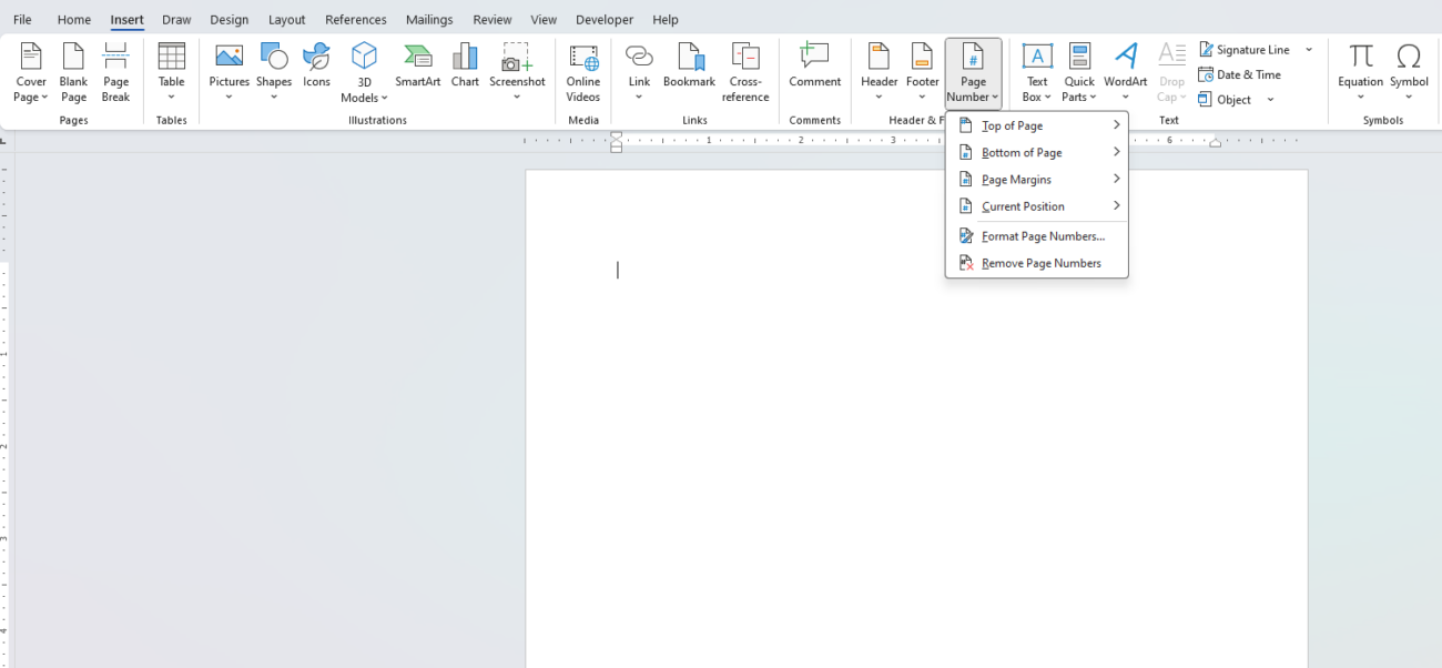 Automatically Number Pages in Word